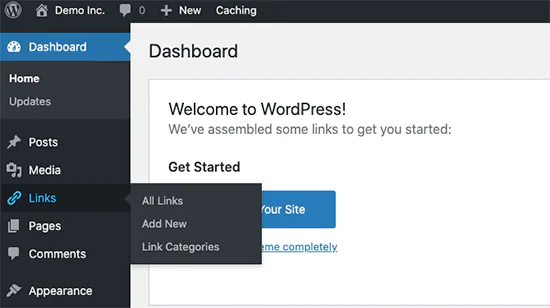 WordPress 中启用链接管理器 WordPress 中启用链接管理器