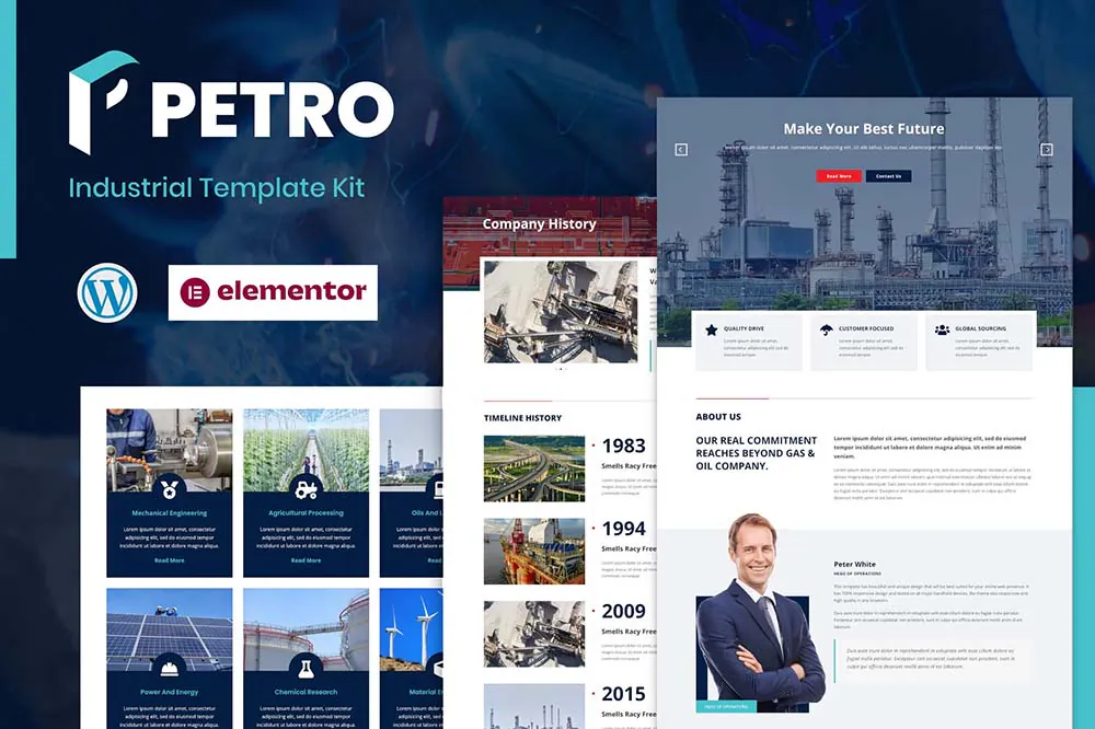 Petro – 工业元素elementor模板套件