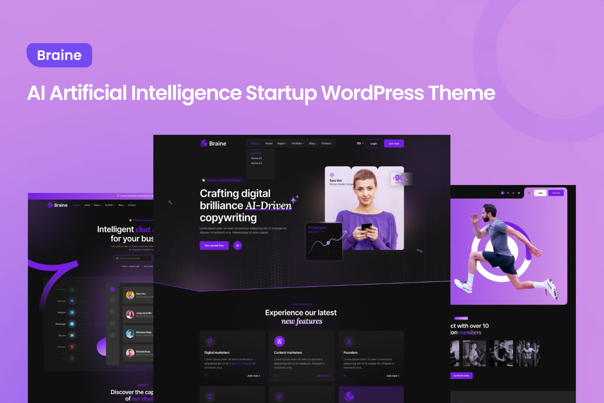 Braine – 数字 AI 技术软件 WordPress 主题