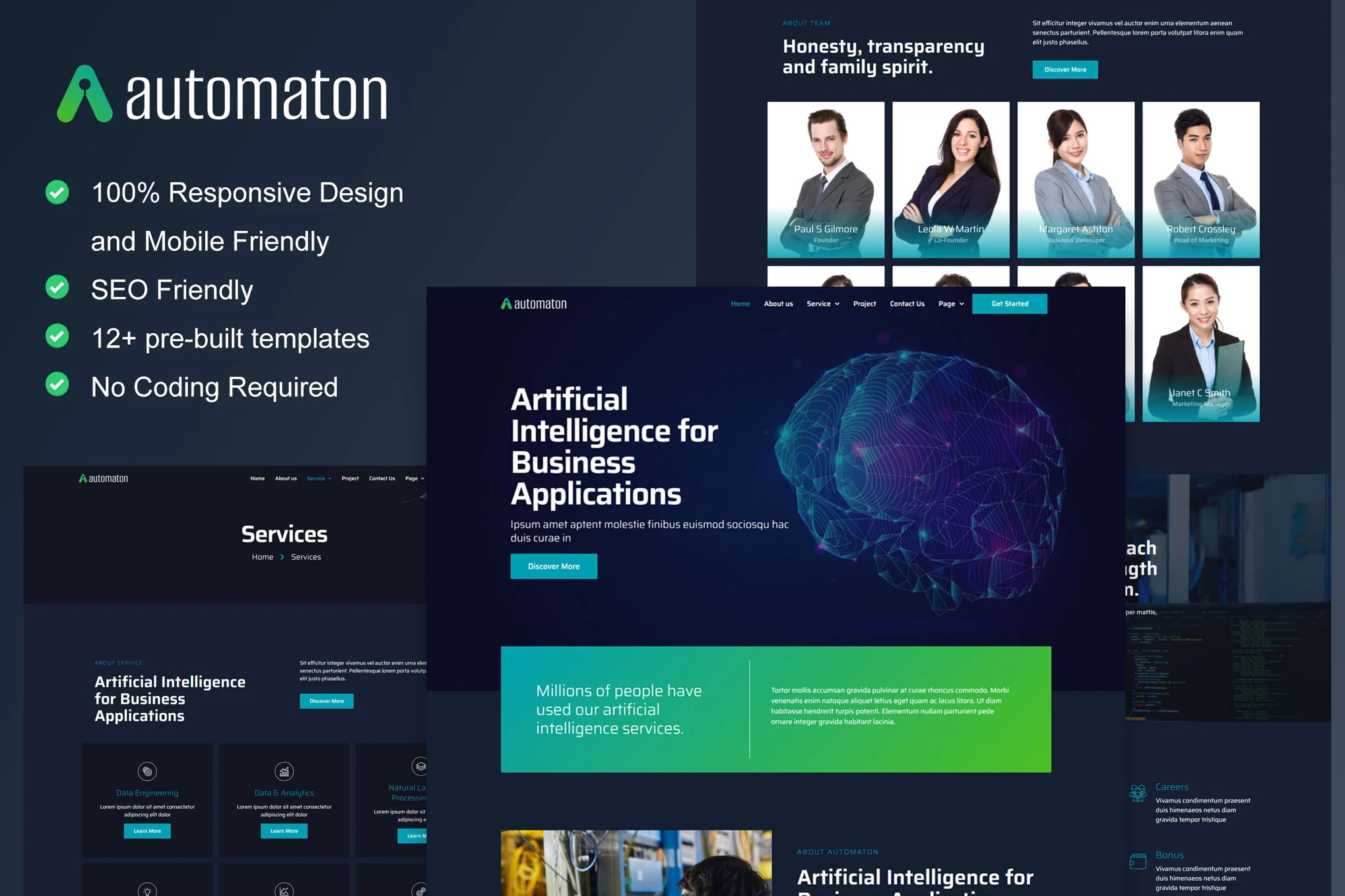 Automaton – 人工智能与技术服务 Elementor 模板套件