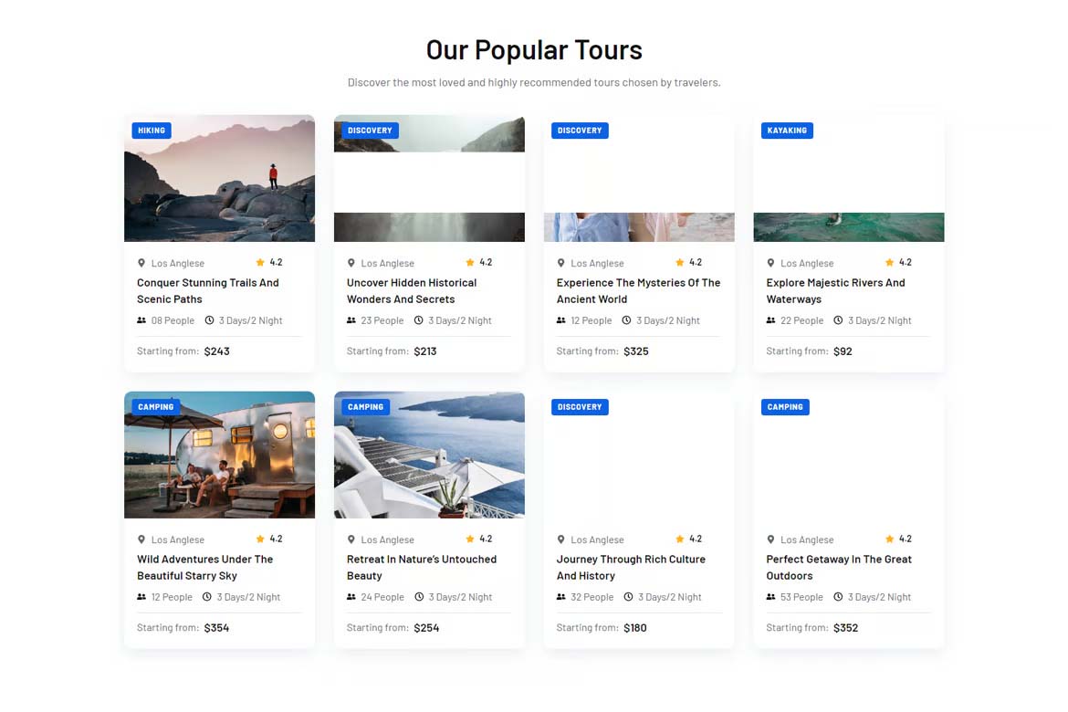 旅行和旅游 Elementor 模板套件