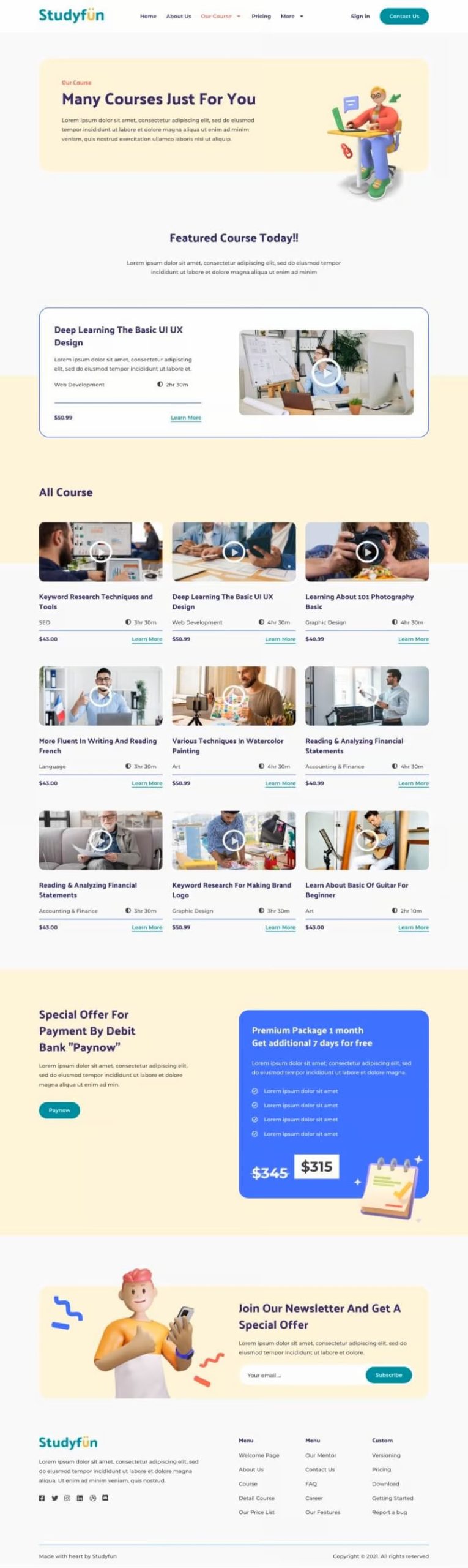 Studyfun: 教育与在线课程 Elementor 模板套件