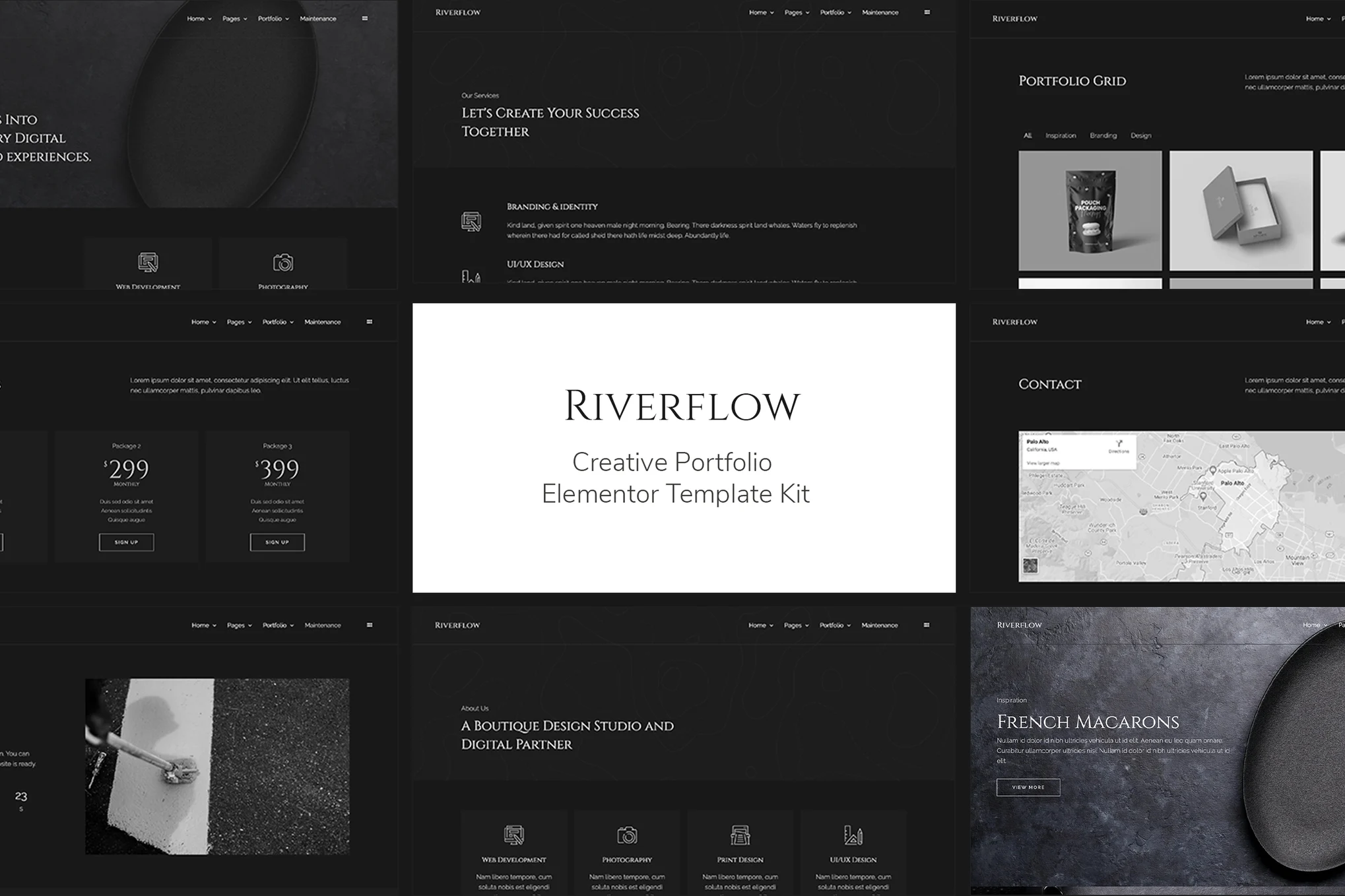 Riverflow – 创意作品集Elementor模板套件