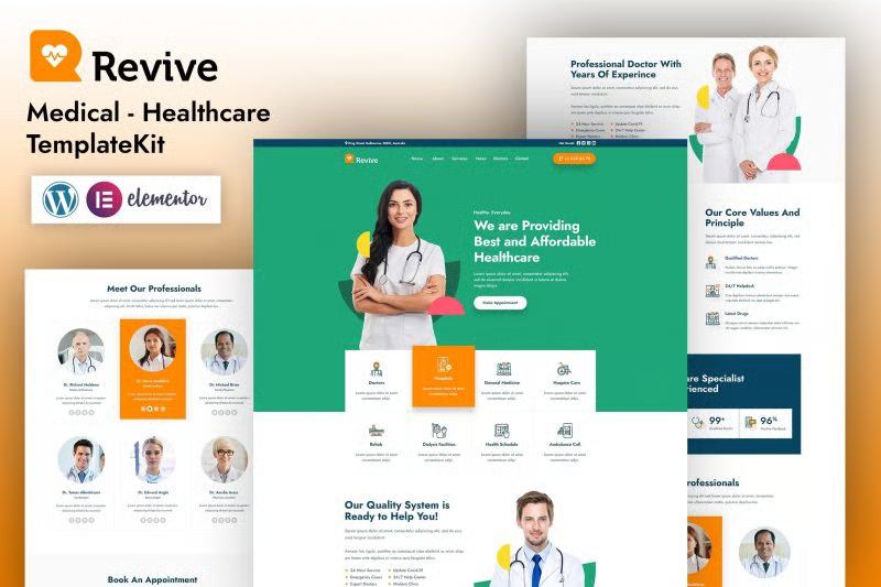 Revive – 医疗Elementor模板套件简介