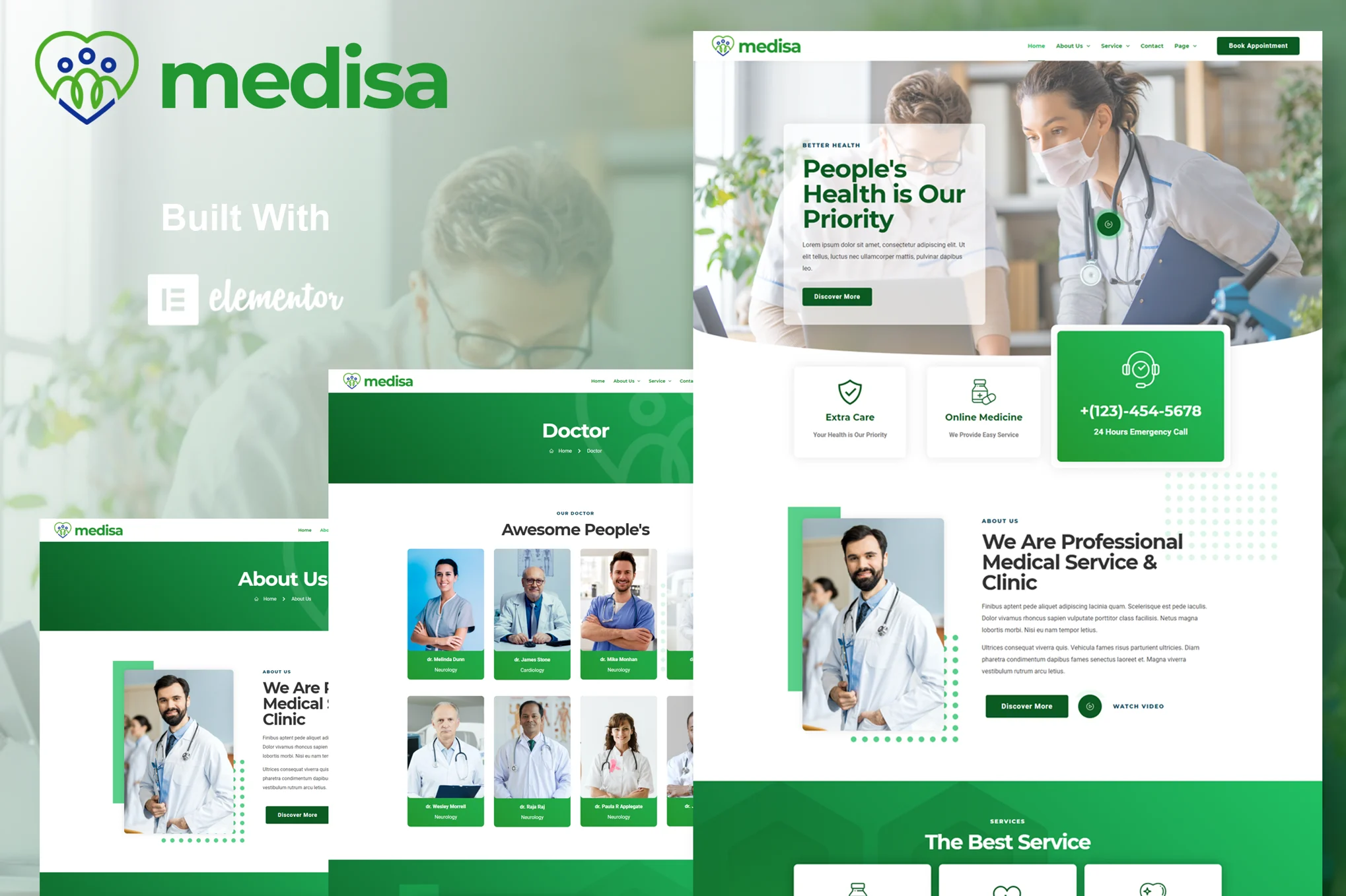 Medisa – 医疗Elementor模板套件