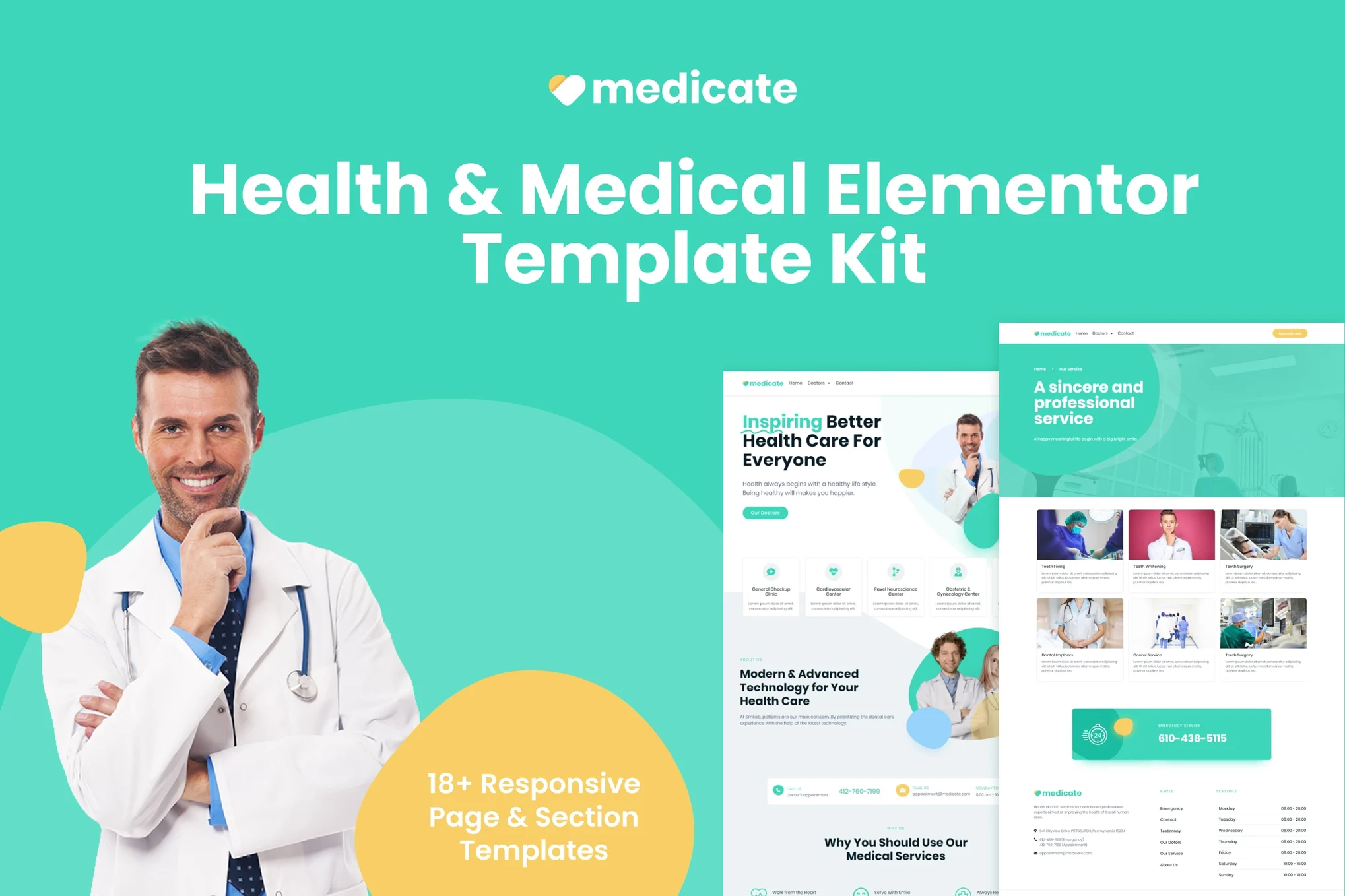 Medicate – 医疗健康Elementor模板套件