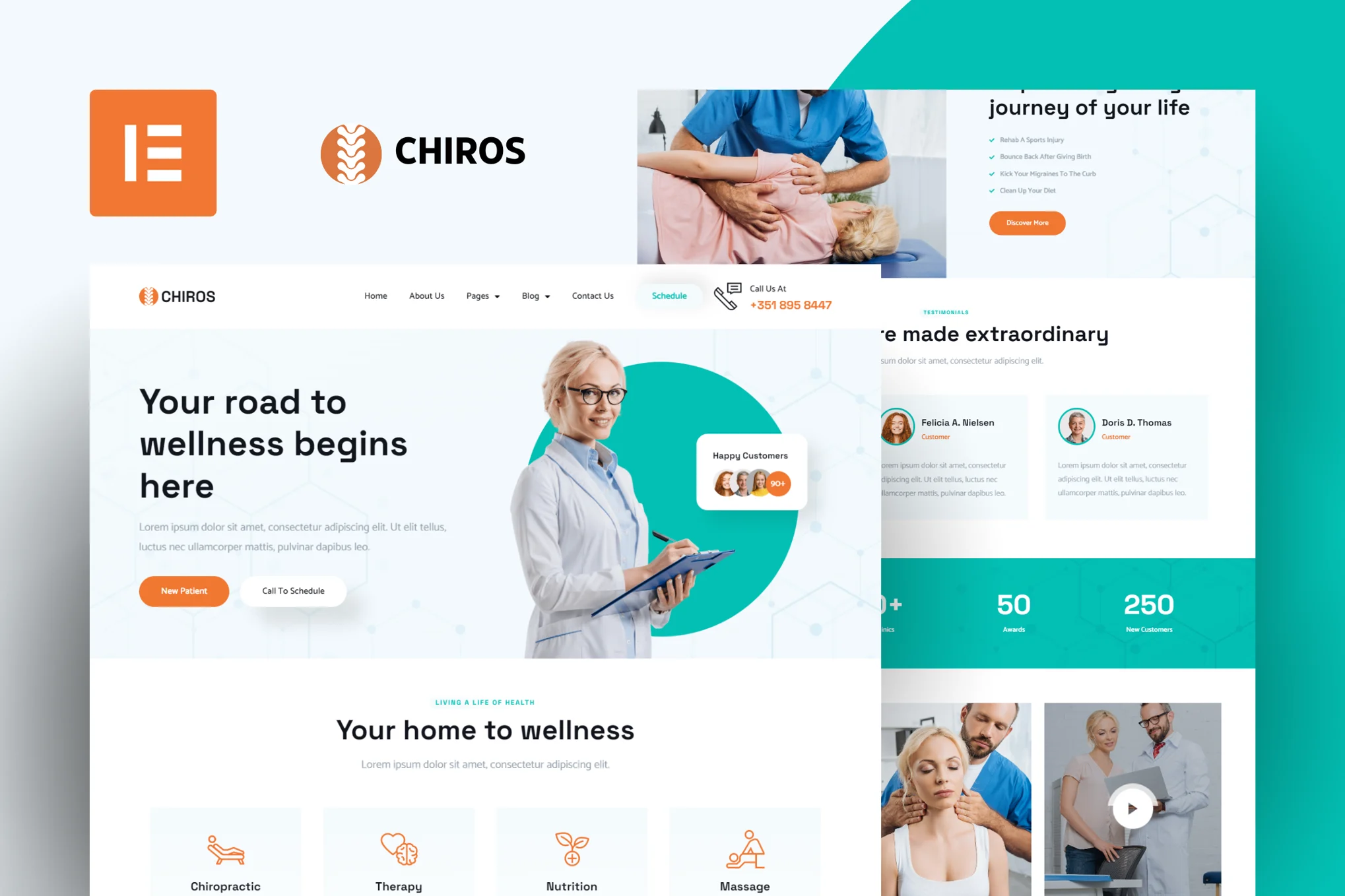 Chiros – 脊椎按摩和理疗Elementor模板套件