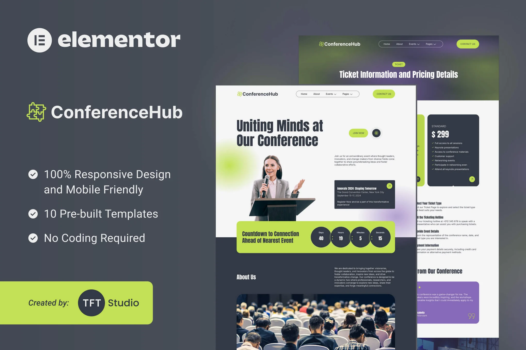 ConferenceHub 专业会议网站Elementor模板套件