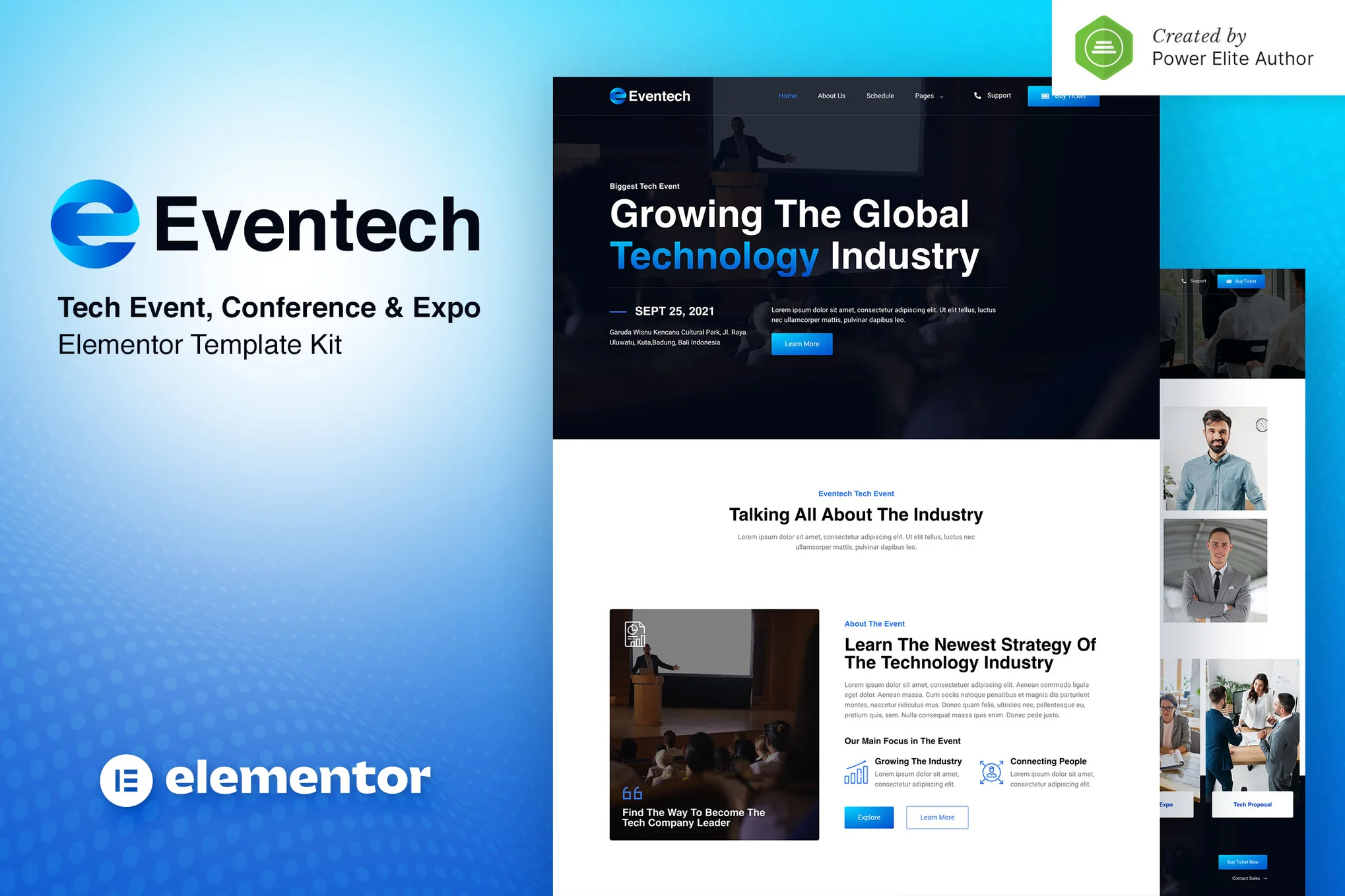 创建专业科技活动与教育网站 | 使用 Eventech Elementor 模板套件