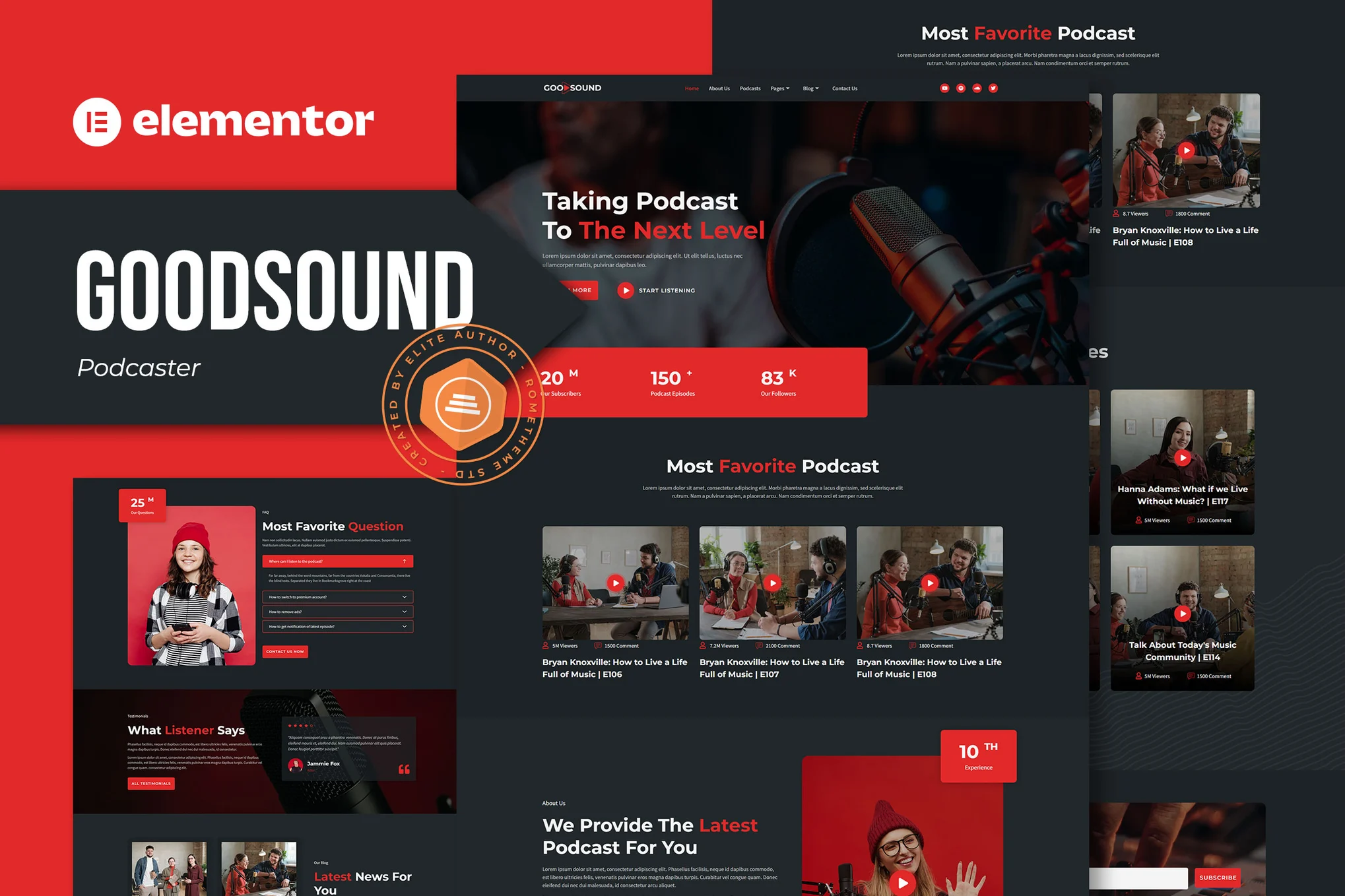 Goodsound – 播客 Elementor 模板套件