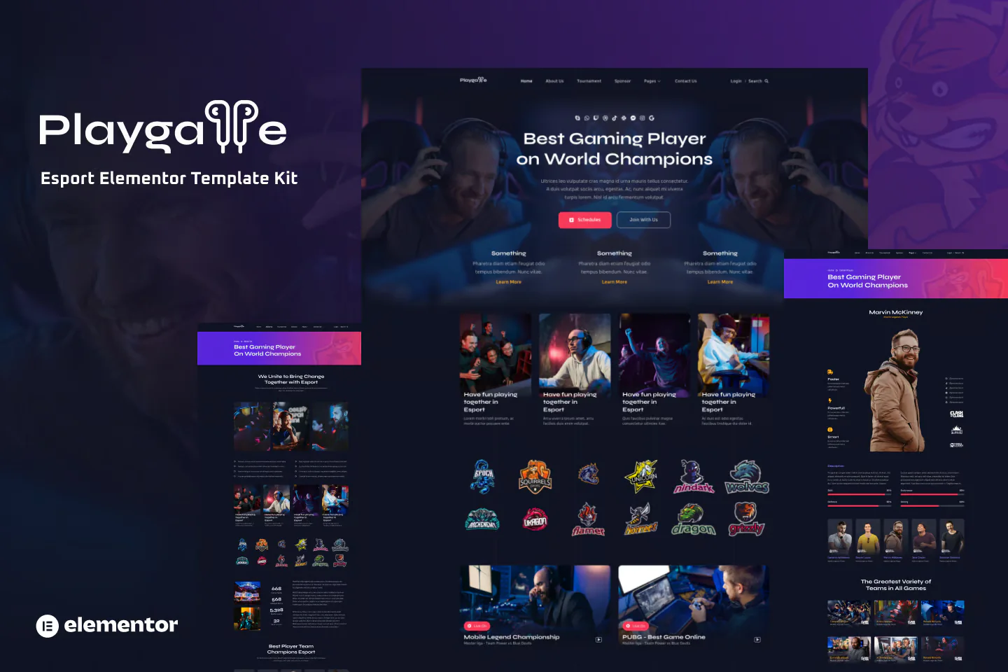 Playgame – 电竞 Elementor 模板套件
